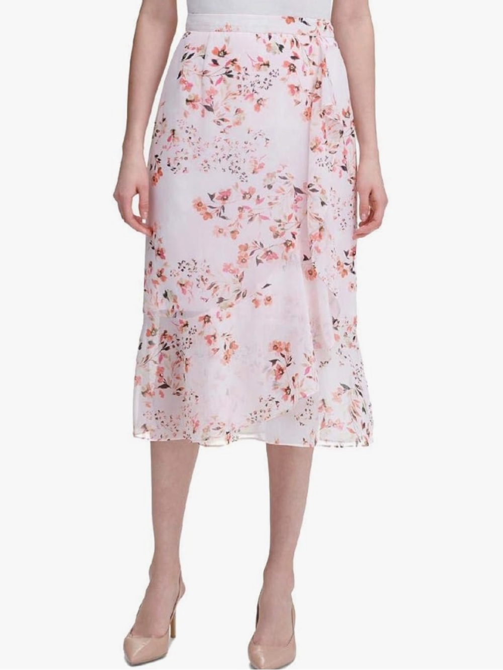 Calvin Klein Womens Floral Print Dressy Skirt